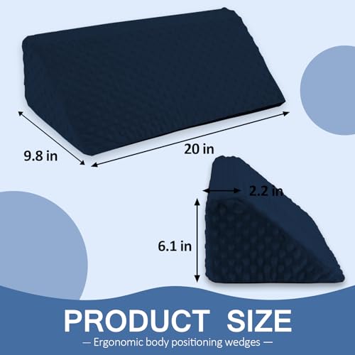 Wedge Pillow for Side Sleeping, Body Positioning Foam Wedge Pillow - color: Dark Blue