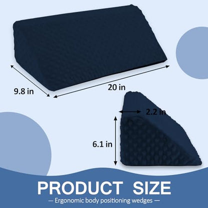Wedge Pillow for Side Sleeping, Body Positioning Foam Wedge Pillow - color: Dark Blue