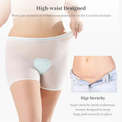 HANSILK Mesh Underwear Postpartum for Delivery & C-Section,8 Count - size: XX-Large