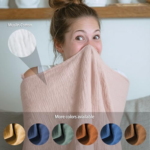 Muslin Nursing Covers for Breastfeeding,Blush Pink - color: Blush Pink