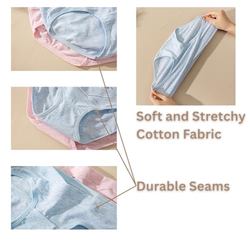 Maternity Underwear 5-Pack, Cotton Blend Postpartum Panties, V-Front Under-the-Bump Briefs, Multi-Color - color: Mottled, size: X-Large
