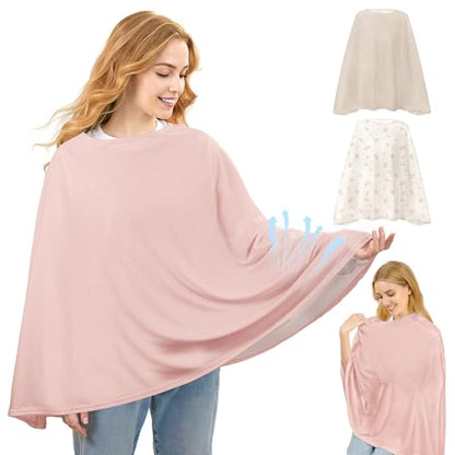 Basumee Nursing Cover for Breastfeeding Breathable Mesh 360 Full Privacy - color: Soft Pink, size: 1 Pack