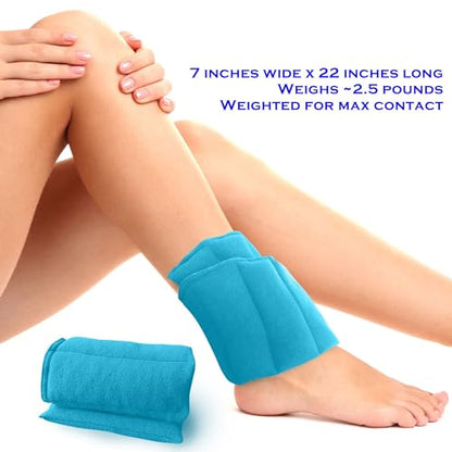 Microwavable Heating Pads Release Moist Heat for Back Pain, 7x22”, 2 Pieces - color: Teal