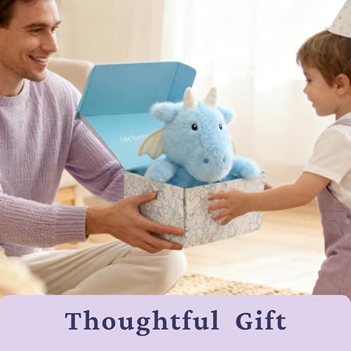 IKASA Microwavable Stuffed Animal Dragon Plush,Heating Weighted 1.5 lbs - color: Blue Dragon