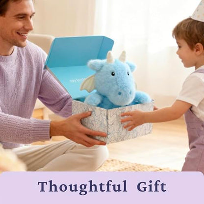 IKASA Microwavable Stuffed Animal Dragon Plush,Heating Weighted 1.5 lbs - color: Blue Dragon