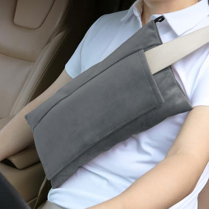 Post Surgery SeatBelt Pillow for Pregnancy Mastectomy Hysterectomy Recovery - color: Dark Gray