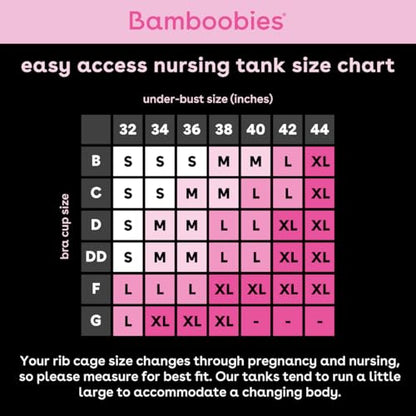 Bamboobies Women's Nursing Easy Access Tank Top, Maternity Clothing for Breastfeeding - color: Graphite, size: Large