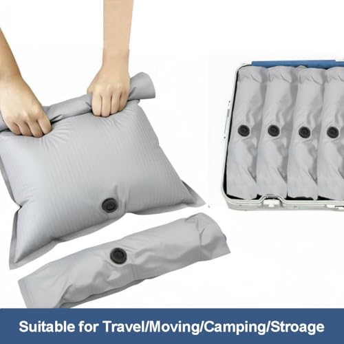 Reusable Fabric Vacuum Storage Bags, 4-Pack with 2 Sizes (Medium & Large) | Roll-Up Packing Bags for Luggage, Suitcase, Backpack | No Pump Needed
