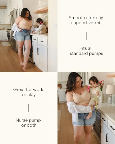 Kindred Bravely Sublime Contour Hands Free Pumping & Nursing Bra, Wireless - color: Black, size: Small-Medium
