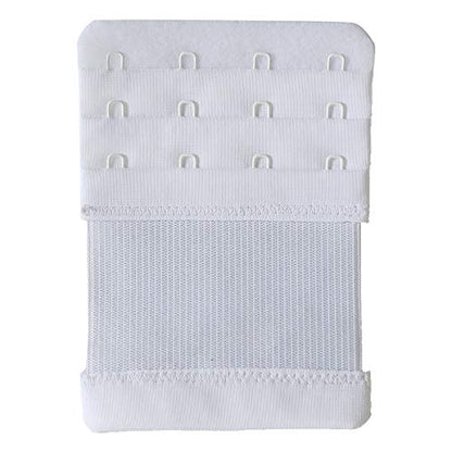 Bra Extenders 4 Hook Elastic Stretchy Bra Extensions Strap Comfortable 3pcs-Pack - color: White, 4 Hook 3/4 Inch Spacing