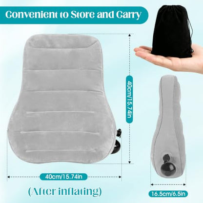 Portable Lumbar Pillow Inflatable Support Pillow - Inflatable Waist Cushion - color: Grey