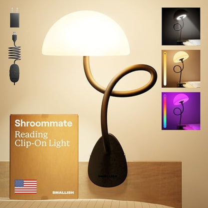 Shroommate Dorm Room Essential Clip On Bed Light for Dorm Room - Black - color: Black