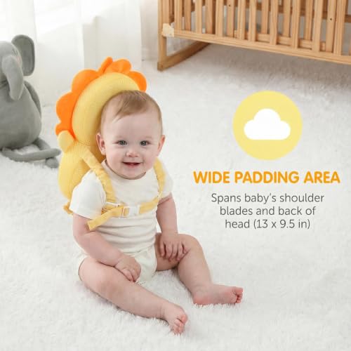 Baby Head Protector Backpack - Soft & Lightweight Fall Cushion Backpack for Toddlers Walking and Crawling - color: Lion