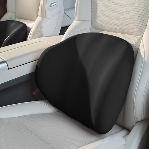 BEBAS Ergonomic Memory Foam Lumbar Support Pillow for Car & Office, Black - color: Black