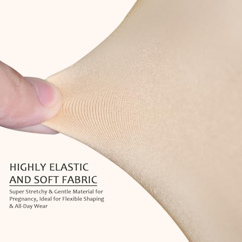 Women's Maternity Pencil Skirt Over Belly, High Waisted Solid Stretchy Pregnancy Shapewear Dress Bump Support 2-Pack - color: Black & Beige, size: Small