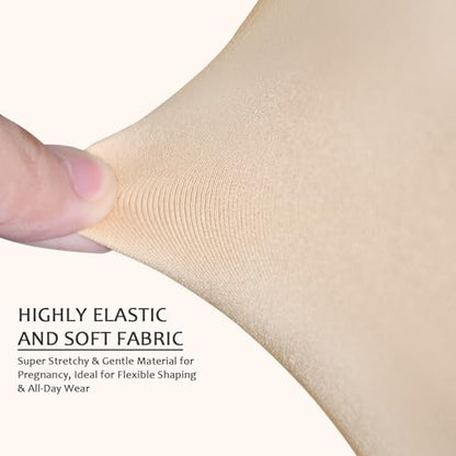 Women's Maternity Pencil Skirt Over Belly, High Waisted Solid Stretchy Pregnancy Shapewear Dress Bump Support 2-Pack - color: Beige, size: Large