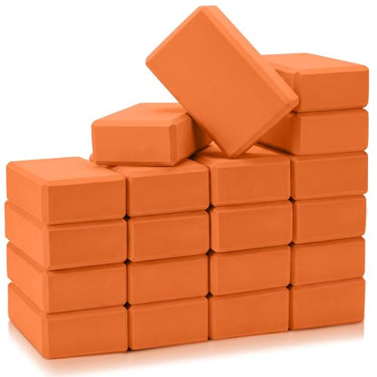 Honoson 20 Pcs Foam Yoga Blocks Bulk 9x6x3'' High Density - color: Orange