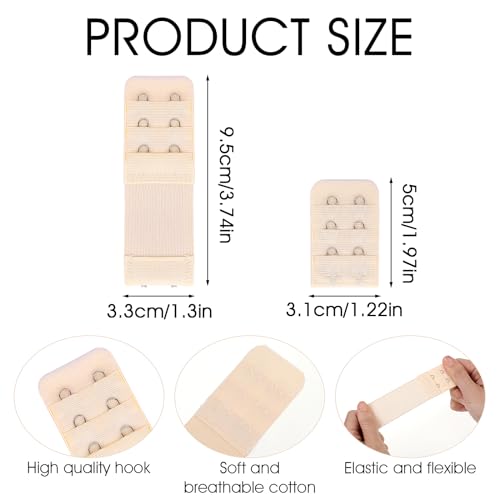 Ouligay 6Pcs Women's Bra Extender 2 Hook, Elastic Bra Strap Extender, Bra Extensions 2 Hook, Stretchy Bra Extension Strap, Comfortable and Soft Bra Strap Extensions Black