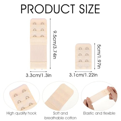 Ouligay 6Pcs Women's Bra Extender 2 Hook, Elastic Bra Strap Extender, Bra Extensions 2 Hook, Stretchy Bra Extension Strap, Comfortable and Soft Bra Strap Extensions Black