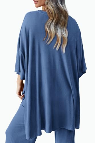 PRETTYGARDEN Two Piece Sets for Women Lounge Matching Set - color: Blue, size: Small
