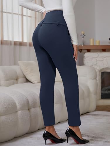Maternity Work Pants Skinny Office Trousers - color: Blue, size: XX-Large