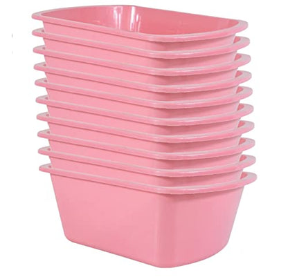 Vakly 7 Qt Plastic Wash Basin, Rectangular, Graduated, 10 Pack
