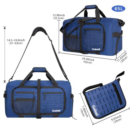 65L Foldable Duffle Bag for Travel, Large Durable Travel Duffel Bag - color: Blue