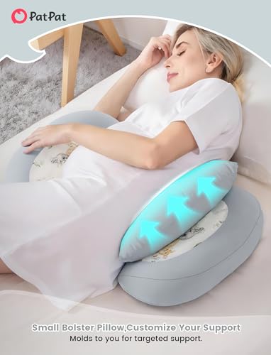 PATPAT Pregnancy Pillow, Cooling Maternity Pillow with Adjustable Wedge - color: Gray