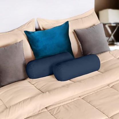 Utopia Bedding Bolster Pillow Inserts, 6x16 Neck roll Pillow, 2 Pack, Navy - color: Navy, size: 6x16 Inch (Pack of 2)