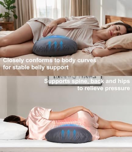 Adjustable Pregnancy Wedge Pillow for Belly & Back Support, Compact Design - color: Dark Gray