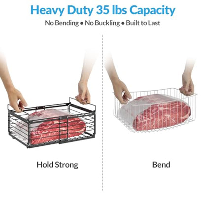 NADAMOO Expandable Chest Freezer Organizer, Stackable Wire Baskets - size: 4 Packs