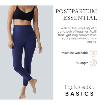 Ingrid & Isabel Basics Postpartum Compression Leggings - color: Navy Blue, size: Small