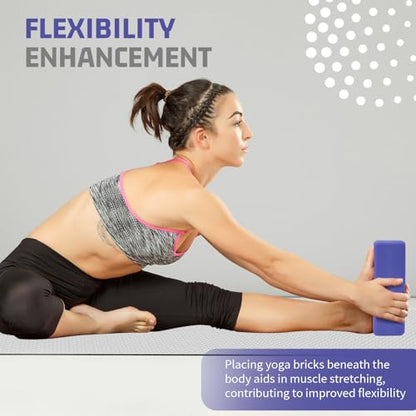 biguphate 2 Pack Yoga Blocks, 3"x6"x9" Rounded Edges Non-Slip, Yoha Bricks - color: Purple