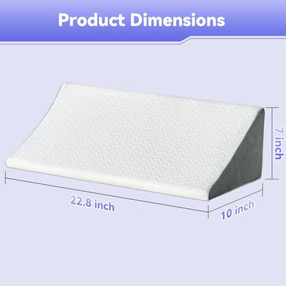Vekkia Wedge Pillow for Side Sleeping, Back Support with High-Density Foam - color: White