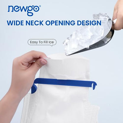 NEWGO Refillable Ice Bags with Clamp Closure, 2 Pack, 7"x4.6" - size: 2 Pack