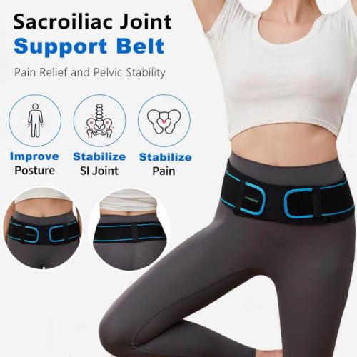 KONSEDIK Sacroiliac SI Pelvic Belt,Lower Back Support Brace for Men&Women-L - size: Large