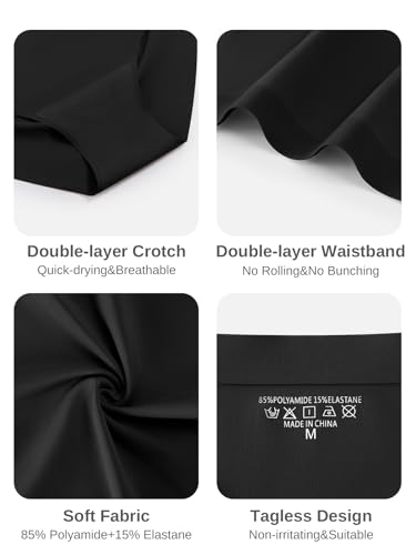 Cuweni Womens Underwear Seamless High Waisted Briefs No Show Panties 6 Pack - color: Black 2 White 2 Nude 2, size: Large