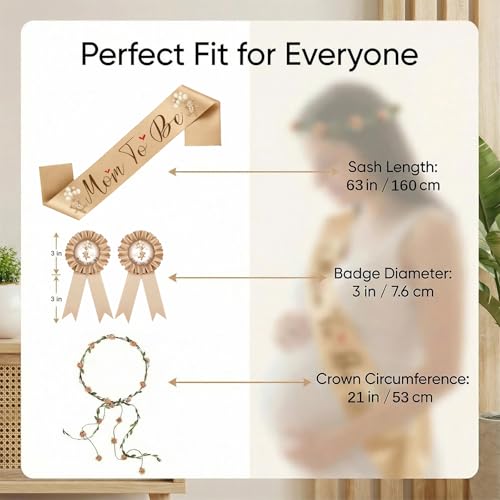 Bearly Wait Mom to Be Sash Teddy Bear Baby Shower Decor Set - color: Brown