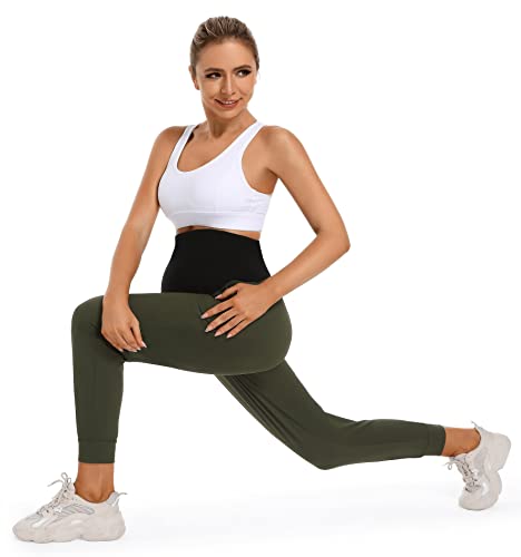 Foucome Women's Maternity Joggers Quick Dry Pregnancy Scrub Pants - color: Green, size: Medium