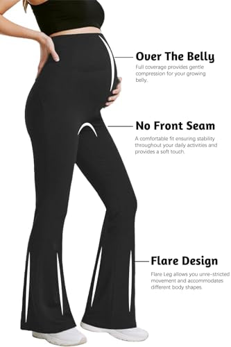 Peauty Buttery Soft Maternity Flare Leggings - size: Small