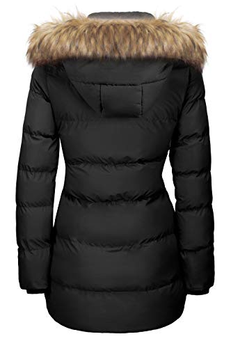 WenVen Women's Winter Thickened Long Puffer Coat Warm Parka Jacket - color: Black, size: X-Large