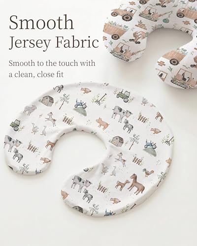 Nursing Pillow Covers 2 Pack, Stretchy Breastfeeding Pillow Covers for Baby - color: Little Farm