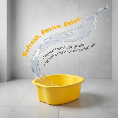 Ytterbium Foot Soaking Basin, Large Massage Foot Soaking Tub-Yellow - color: Yellow