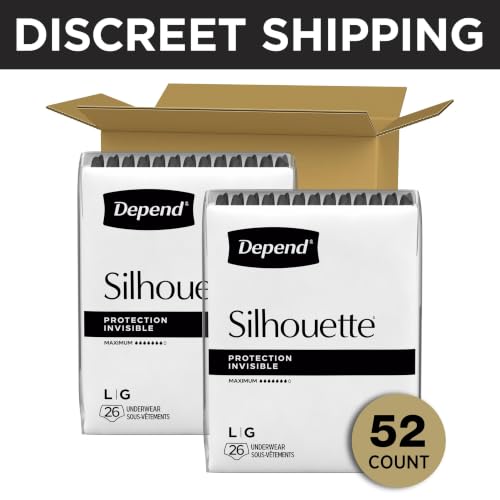 Depend Silhouette Incontinence Underwear for Women, Large, 52 Count - color: Black, size: Large