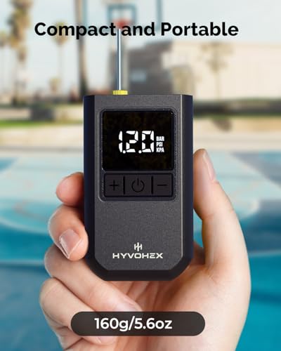 HYVOHEX Mini Electric Ball Pump with Needle for Sports Balls - color: Black