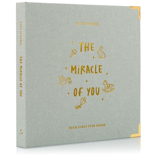 Keepsake Baby Memory Book for Boys and Girls - Timeless First 5 Year Book - color: Sage