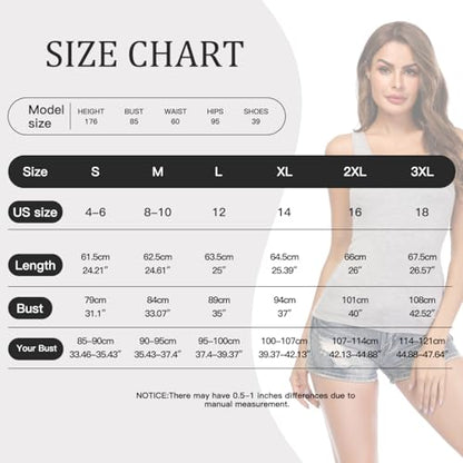 Tank Top with Built in Bra Cup for Women Casual Wide Strap Sleevless Layer Camisole Yoga Top Pack S-3XL - color: Black - White - Grey, size: Medium