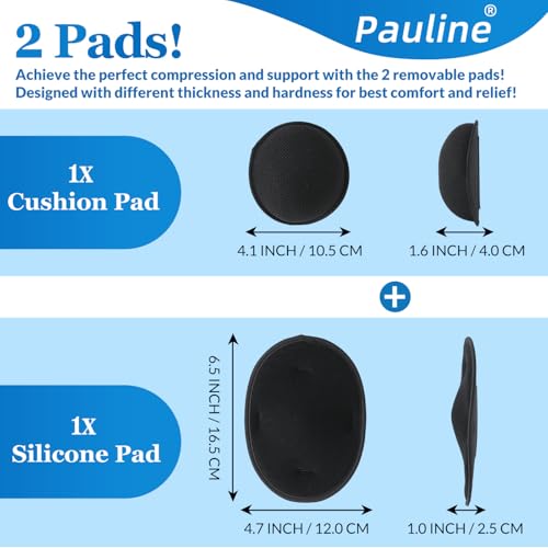 Pauline Umbilical Hernia Belt with 2x Compression Pads, Abdominal Support Binder for Men & Women Belly Hernia Surgery - size: Small-Medium