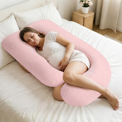 TANOFAR Pregnancy Pillow Cover J Shaped Pink (ONLY Pillowcase) - color: Pink