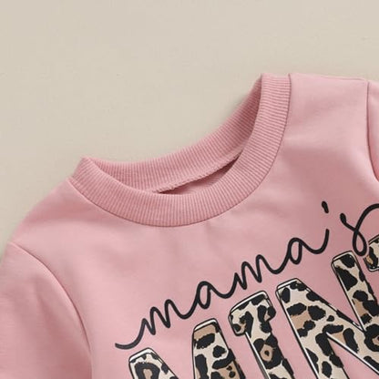 Kupretty Baby Girl Clothes Mama's Mini Sweatshirt Pants Set - color: Pink, size: 18-24 Months